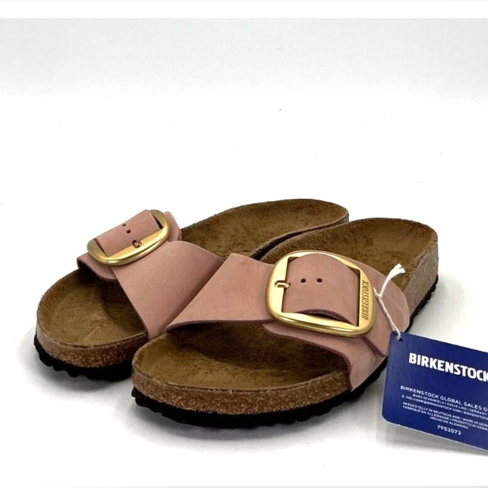 Birkenstock Madrid Big Buckle Women's Size EU38 Pink Leather Sandals Narrow